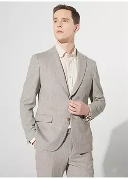 Светло-коричневый мужской костюм узкого кроя с нормальной талией Altnyldz Classic