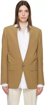 Светло-коричневый пиджак с необработанными краями ZEGNA