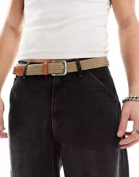 Светло-коричневый ремень Jack & Jones Web с пряжкой