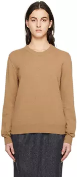 Светло-коричневый свитер с круглым вырезом Maison Margiela