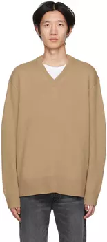 Светло-коричневый свитер с v-образным вырезом Acne Studios