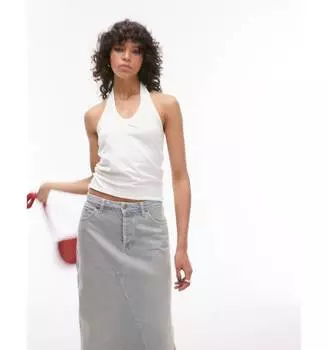 Светло-коричневый топ Topshop с лямкой на шее