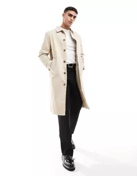 Светло-коричневый тренч ASOS DESIGN