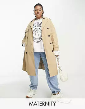 Светло-коричневый тренч New Look Curve