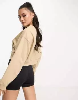 Светло-коричневый укороченный свитер New Love Club с собачьим принтом