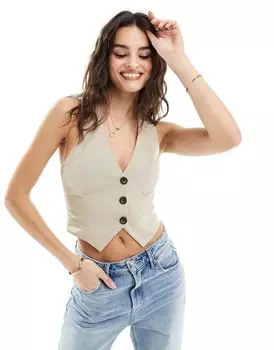 Светло-коричневый жилет с бретельками Miss Selfridge