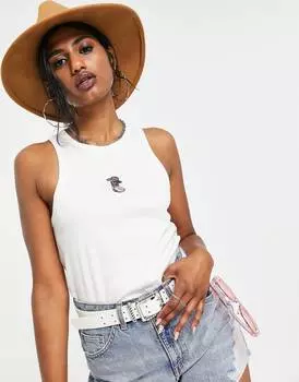 Светло-коричневый жилет в рубчик с ковбойской вышивкой ASOS DESIGN