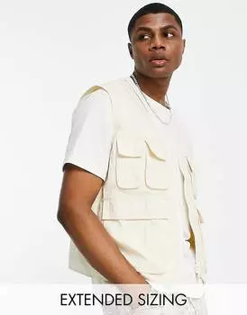 Светло-коричневый жилет в стиле милитари ASOS DESIGN