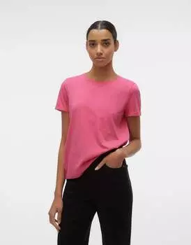 Светло-розовая футболка со складками Vero Moda