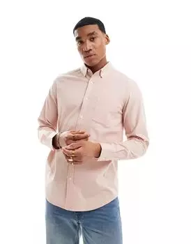 Светло-розовая оксфордская рубашка стандартного кроя ASOS