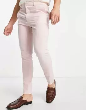 Светло-розовые супероблегающие элегантные брюки ASOS DESIGN