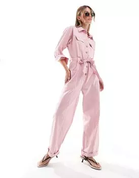 Светло-розовый комбинезон оверсайз Mango