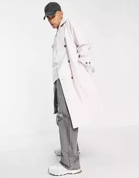 Светло-розовый тренч оверсайз ASOS DESIGN