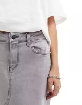 Светло-серая длинная юбка Noisy May с разрезом спереди