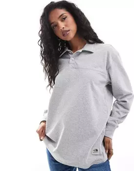 Светло-серая футболка для регби с длинными рукавами The North Face Heritage