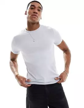 Светло-серая футболка с мускулами ASOS DESIGN