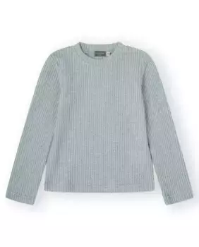 Светло-серая футболка в рубчик для девочки Canada House