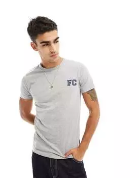 Светло-серая и темно-синяя футболка с логотипом French Connection varsity