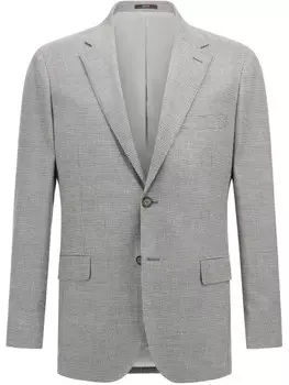 Светло-серая куртка Boggi Milano из эластичного льна и шерсти, серый