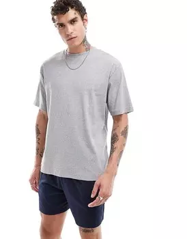 Светло-серая свободная футболка в рубчик из капсульной коллекции ASOS DESIGN