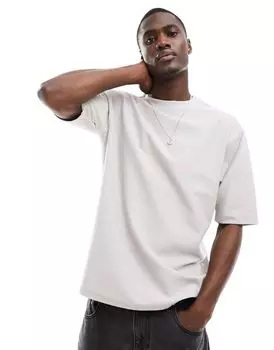 Светло-серая текстурированная футболка оверсайз Another Influence