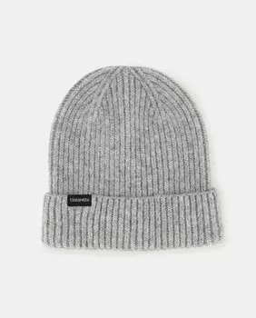 Светло-серая вязаная шапка с манжетами Tintoretto, светло-серый