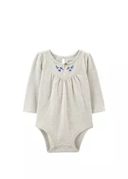 Светло-серое боди для девочек Oshkosh