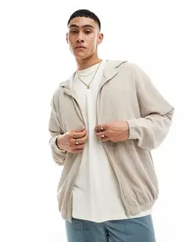 Светло-серое фактурное худи свободного кроя ASOS DESIGN