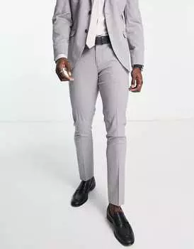 Светло-серые эластичные брюки узкого кроя Selected Homme