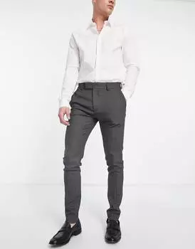 Светло-серые элегантные брюки скинни с микротекстурой ASOS DESIGN Wedding