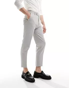 Светло-серые элегантные зауженные брюки ASOS DESIGN