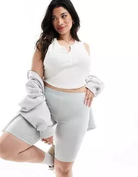 Светло-серые базовые шорты-леггинсы ASOS DESIGN Curve