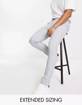 Светло-серые брюки узкого кроя ASOS в тонкую полоску