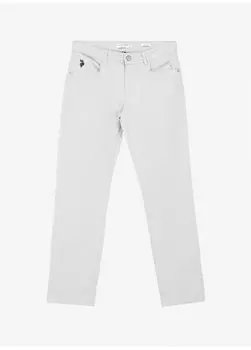 Светло-серые мужские брюки стандартной посадки с нормальной талией и нормальными штанинами MICHES-REG U.S. Polo Assn., светло-серый