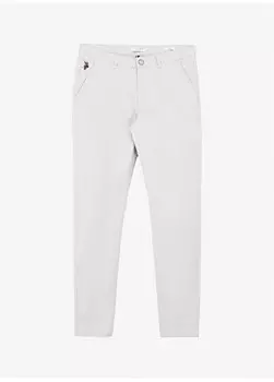 Светло-серые мужские брюки узкого кроя с нормальной талией и нормальными штанинами KENLY U.S. Polo Assn., светло-серый