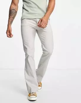 Светло-серые расклешенные брюки ASOS DESIGN