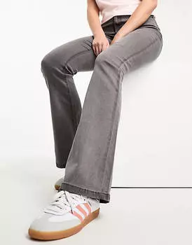 Светло-серые расклешенные джинсы с высокой талией Noisy May Sallie