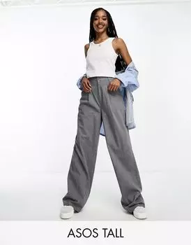 Светло-серые широкие брюки для папы ASOS DESIGN Tall