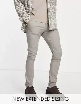 Светло-серые супероблегающие брюки чинос ASOS DESIGN