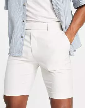 Светло-серые узкие элегантные шорты ASOS DESIGN