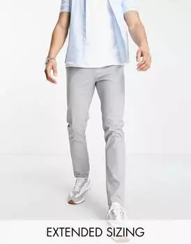Светло-серые узкие брюки чинос ASOS DESIGN