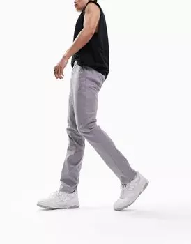 Светло-серые узкие брюки чиносы ASOS DESIGN
