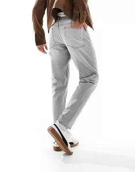 Светло-серые зауженные джинсы ASOS DESIGN