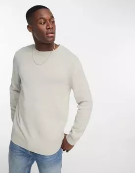 Светло-серый хлопковый джемпер средней плотности ASOS DESIGN