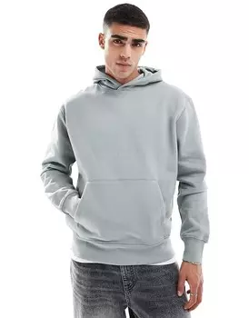Светло-серый худи премиум-класса ASOS DESIGN, плотность 400 г/м