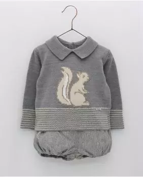 Светло-серый комплект из камзола и лягушки для мальчика Foque, светло-серый