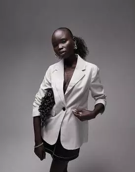 Светло-серый приталенный блейзер Topshop Petite