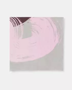 Светло-серый шарф с контрастным принтом Tous, светло-серый