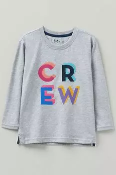 Светло-серый топ из хлопкового джерси Classic Crew Clothing Company, серый