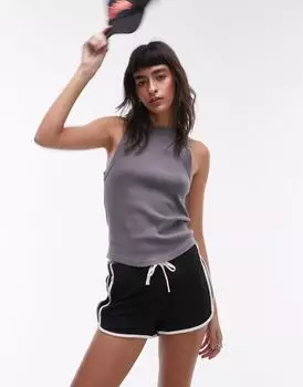 Светло-серый жилет в рубчик Topshop